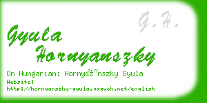 gyula hornyanszky business card